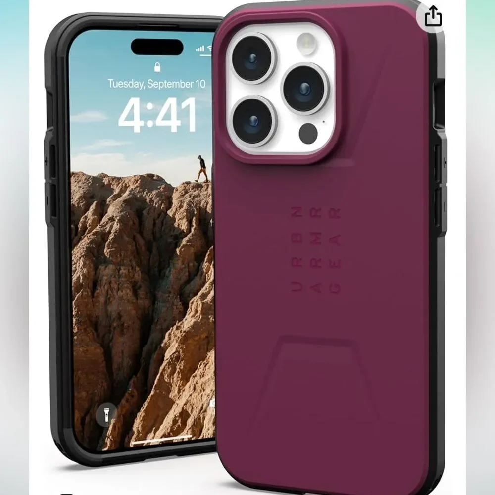 Urban Armor Gear case for iPhone 15 pro in Bordeaux NWT